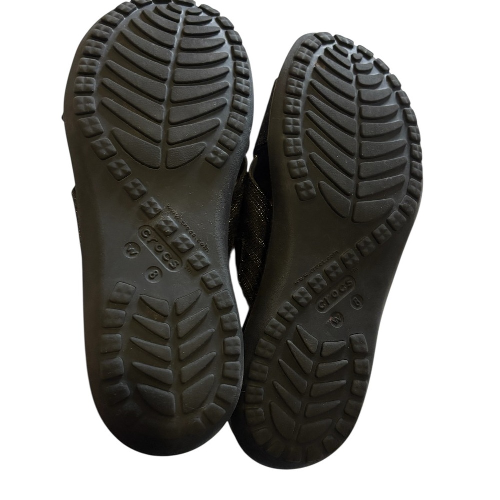 Crocs Women’s Black Capri Shimmer Xband Sandals Size 8 - Picture 7 of 7